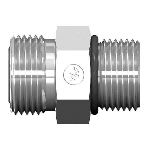 World Wide Fittings Male Flat Face O-Ring to Male O-Ring Boss Stud Straight 4314X04X08 - main